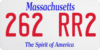 MA license plate 262RR2