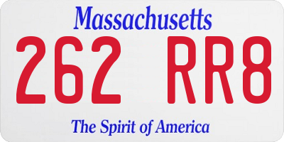 MA license plate 262RR8