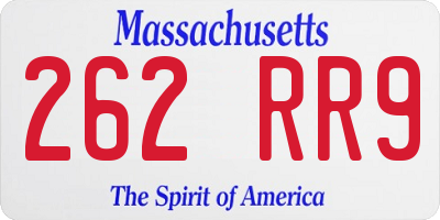 MA license plate 262RR9