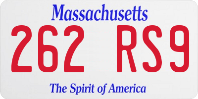 MA license plate 262RS9