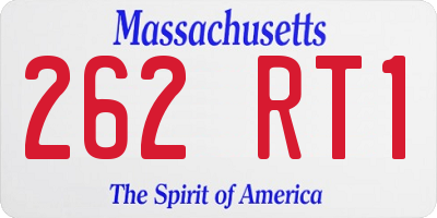 MA license plate 262RT1