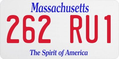 MA license plate 262RU1