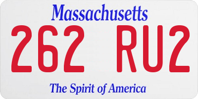 MA license plate 262RU2