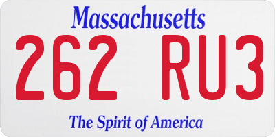 MA license plate 262RU3