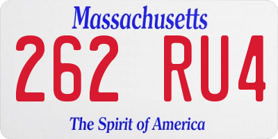 MA license plate 262RU4