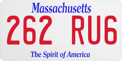 MA license plate 262RU6