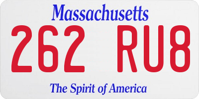 MA license plate 262RU8