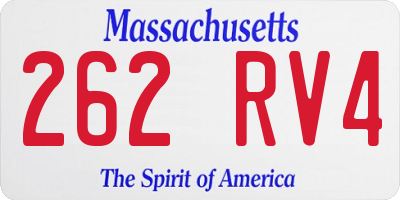 MA license plate 262RV4
