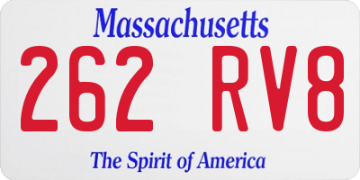 MA license plate 262RV8