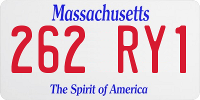 MA license plate 262RY1
