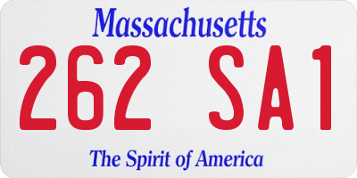 MA license plate 262SA1