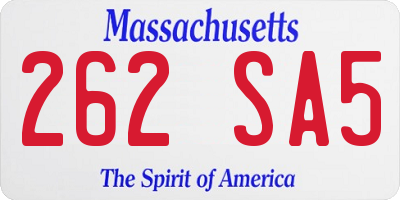 MA license plate 262SA5