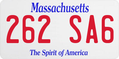 MA license plate 262SA6