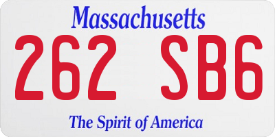 MA license plate 262SB6