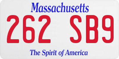 MA license plate 262SB9