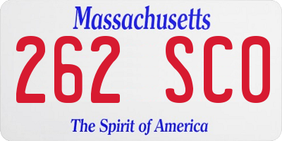 MA license plate 262SC0