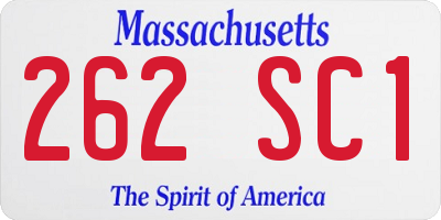 MA license plate 262SC1