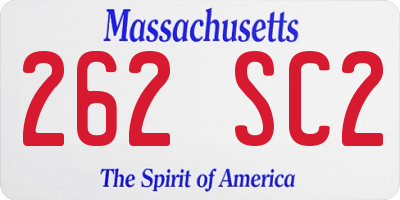 MA license plate 262SC2