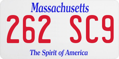 MA license plate 262SC9