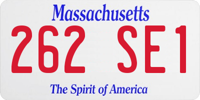 MA license plate 262SE1