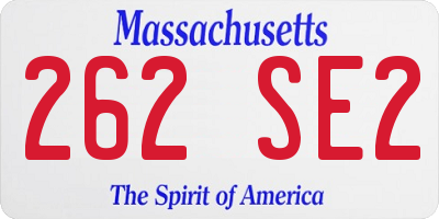 MA license plate 262SE2