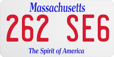 MA license plate 262SE6
