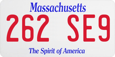 MA license plate 262SE9