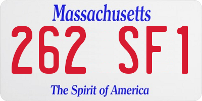 MA license plate 262SF1