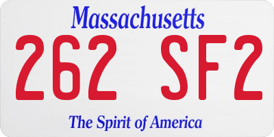 MA license plate 262SF2