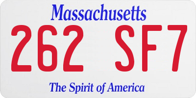 MA license plate 262SF7