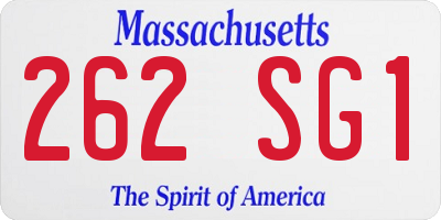 MA license plate 262SG1