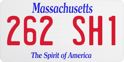 MA license plate 262SH1