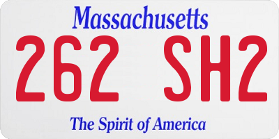 MA license plate 262SH2