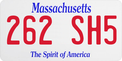 MA license plate 262SH5