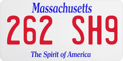 MA license plate 262SH9