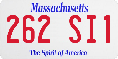MA license plate 262SI1