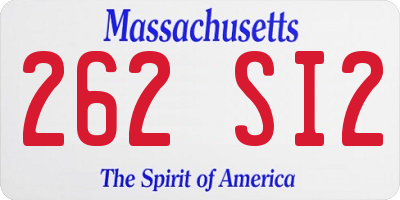 MA license plate 262SI2