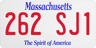 MA license plate 262SJ1