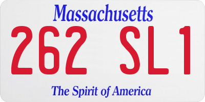 MA license plate 262SL1