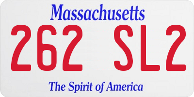MA license plate 262SL2