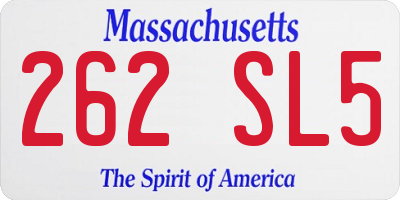 MA license plate 262SL5
