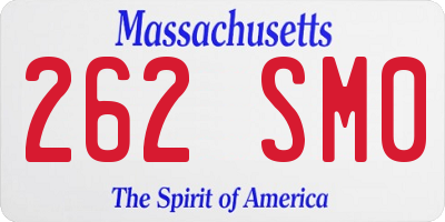 MA license plate 262SM0