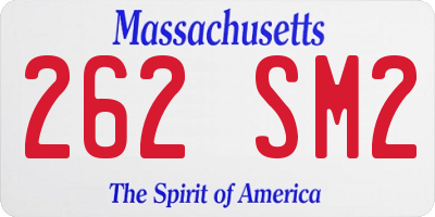 MA license plate 262SM2