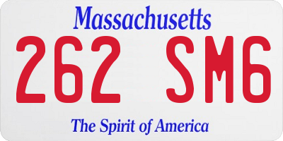 MA license plate 262SM6