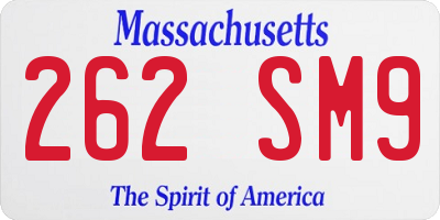 MA license plate 262SM9