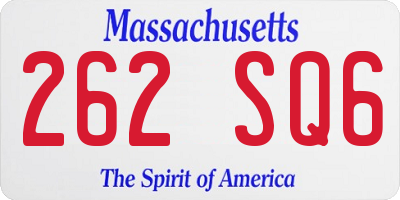 MA license plate 262SQ6