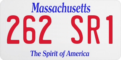 MA license plate 262SR1