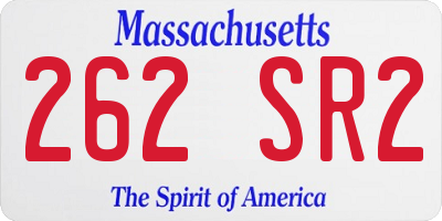 MA license plate 262SR2