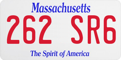 MA license plate 262SR6