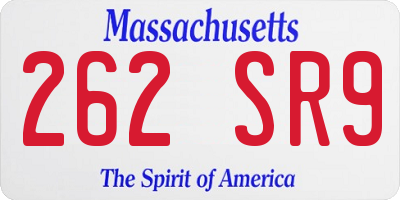 MA license plate 262SR9